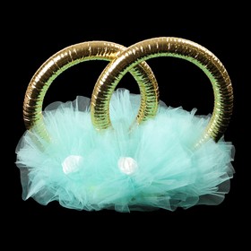 Rings with tulle and latex flower , mint