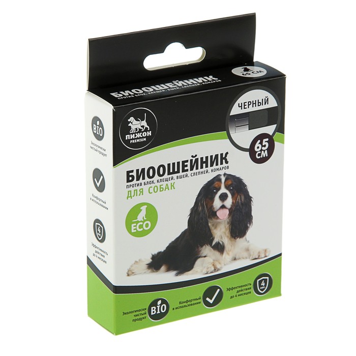 Биоошейник антипаразитарный "Пижон Premium" для собак, чёрный, 65 см
