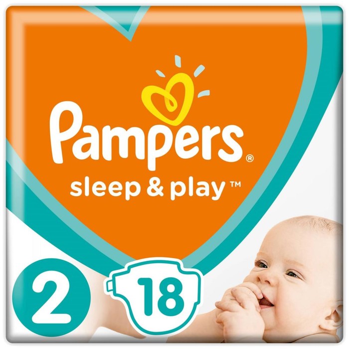 Подгузники Pampers Sleep&amp;Play, 4-8 кг, мини, 18 шт/уп