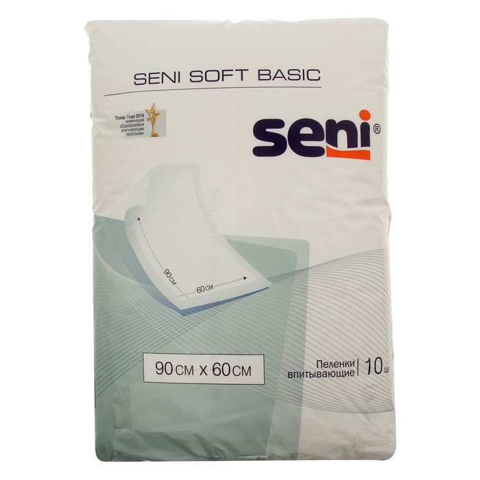 Гигиеническая пеленка Seni Soft Basic, р-р 90х60, 10 шт