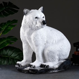Фигура "Медведь сидя " белый, 40х50х56см