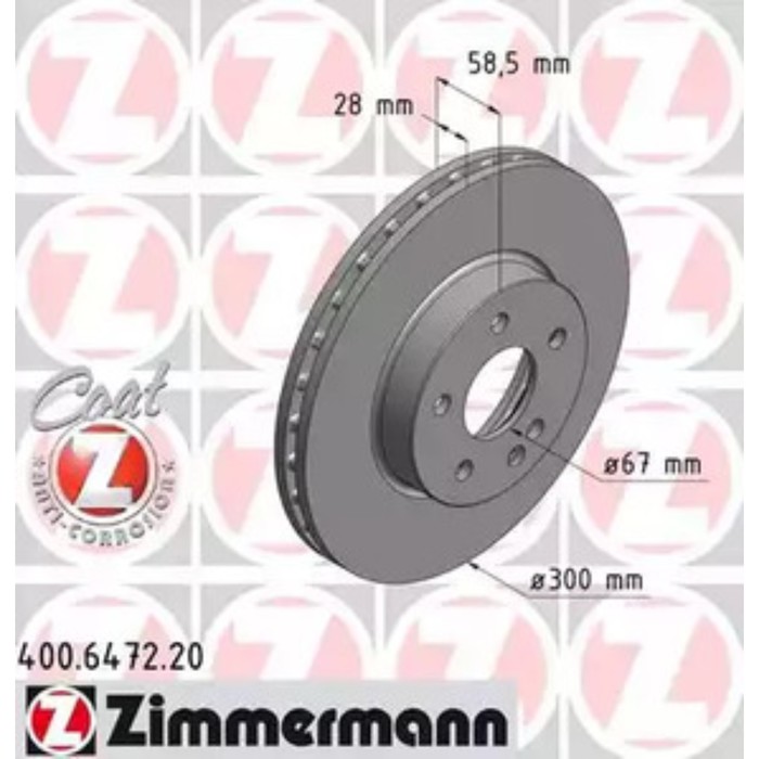 Диск тормозной ZIMMERMANN 400.6472.20