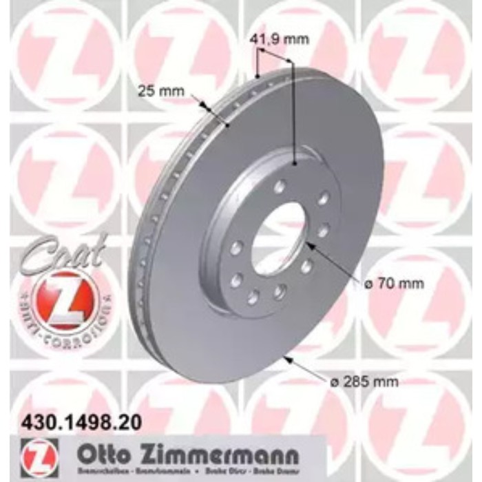 Диск тормозной ZIMMERMANN 430.1498.20