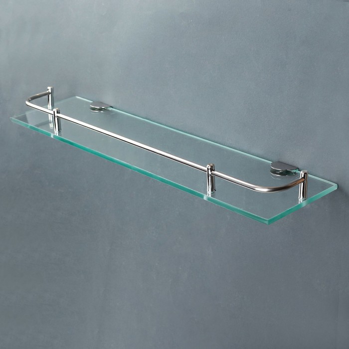Полка для ванной комнаты, 40×11,5×4 см, металл, стекло - фото 798017475