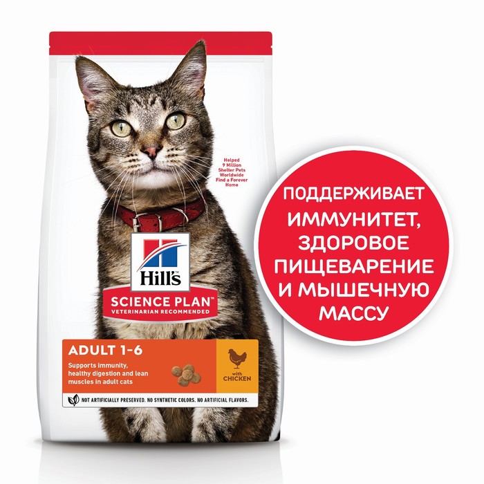 Сухой корм Hill's Cat chicken для кошек, курица, 10 кг