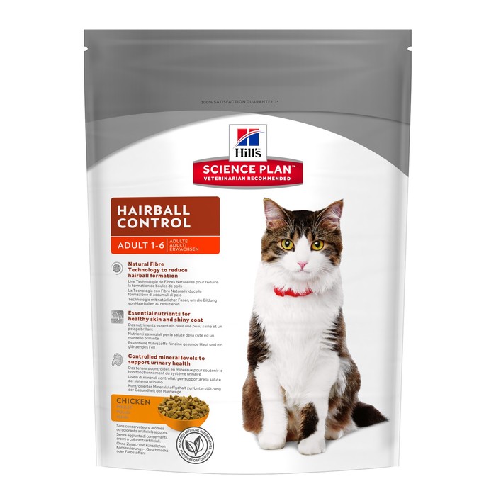 Сухой корм Hill's Cat hairball control для кошек, выведение шерсти, 300 г