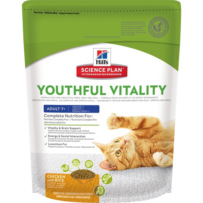 Сухой корм Hill's Cat senior youthful vitality для стерилизованных кошек с 7 лет, 250 г