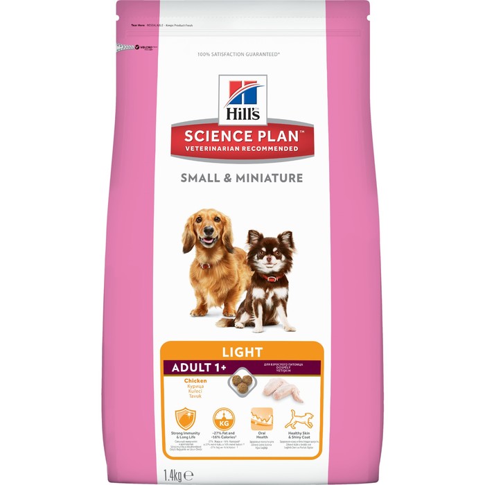 Сухой корм Hill's Dog small/mini light для собак мелких пород, облегченный, курица 1,4 кг