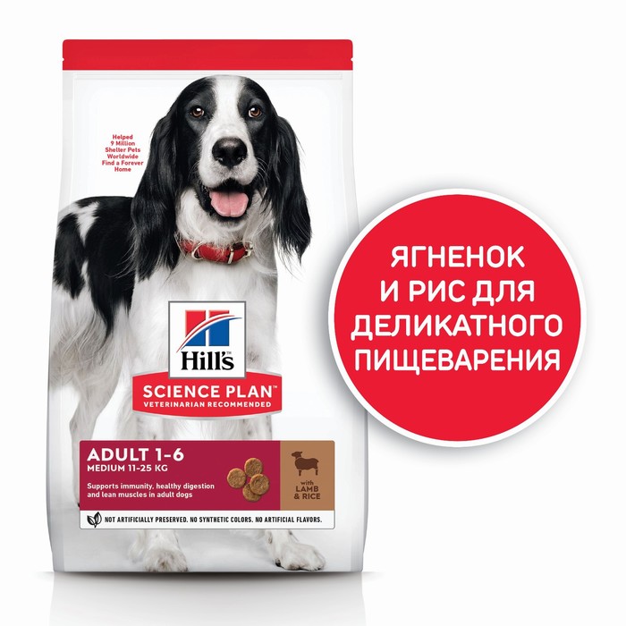 Сухой корм Hill's Dog lamb для собак, баранина/рис, 12 кг