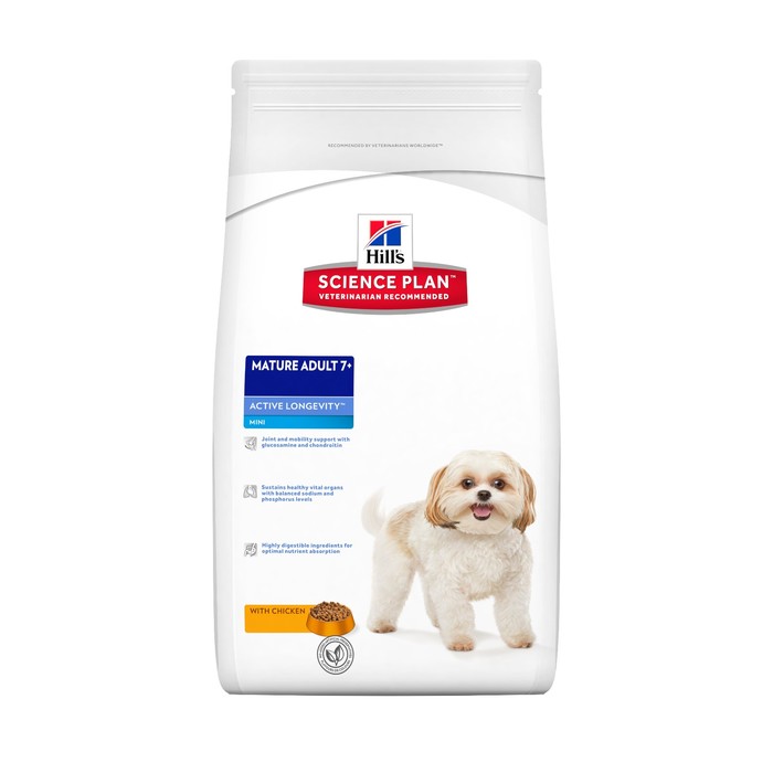 Сухой корм Hill's Dog senior mini для стареющих собак мелких пород, 3 кг