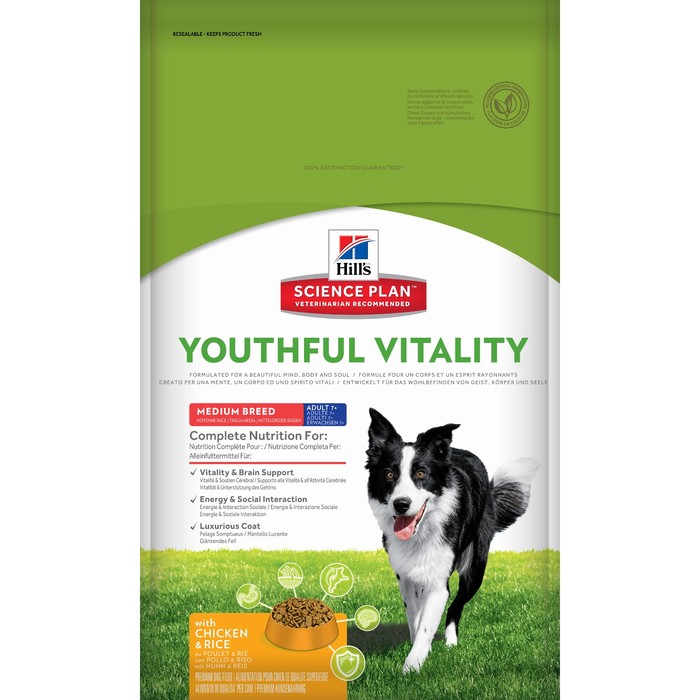 Сухой корм Hill's Dog senior youthful vitality для стареющих собак, 10 кг