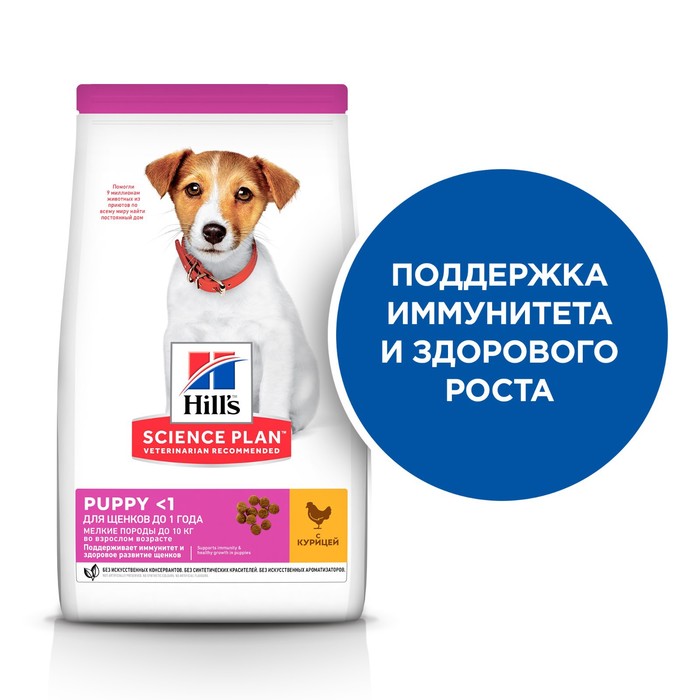 Сухой корм Hill's Puppy small mini для щенков миниатюрных пород, курица, 300 г