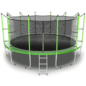 Батут EVO JUMP Internal, d=488 см, с внутренней защитной сеткой и лестницей, цвет зелёный