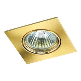 Встраиваемый светильник Novotech, 50 Вт, GX5,3, 12 В, 75x75 мм, d=75 мм, цвет золото