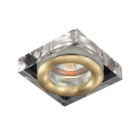 Встраиваемый светильник Novotech, 50 Вт, GX5,3, 12 В, 60x60 мм, d=60 мм, цвет золото