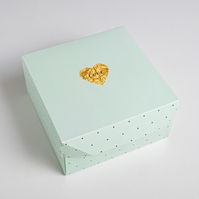 Коробка из картона «Нежный горошек», 17 × 9 × 17 см