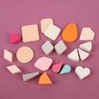 Набор спонжей для нанесения косметики, 20 шт, АССОРТИ, цвет МИКС - фото 803222392