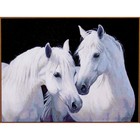 Алмазная мозаика «Пара белых лошадей», 26×20 см, 20 цветов - фото 5447632