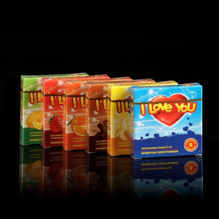 Презервативы I Love You, с ароматом фруктов, 3 шт, МИКС