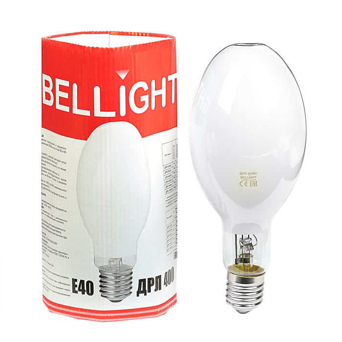 Лампа ртутная BELLIGHT ДРЛ 400 Вт BL, Е40, 400 Вт, 230 В, 23500 Лм, 5000К, матовая