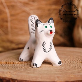 Сувенир «Котик», белый, 3,5×4×5,5 см, каргопольская игрушка в Донецке