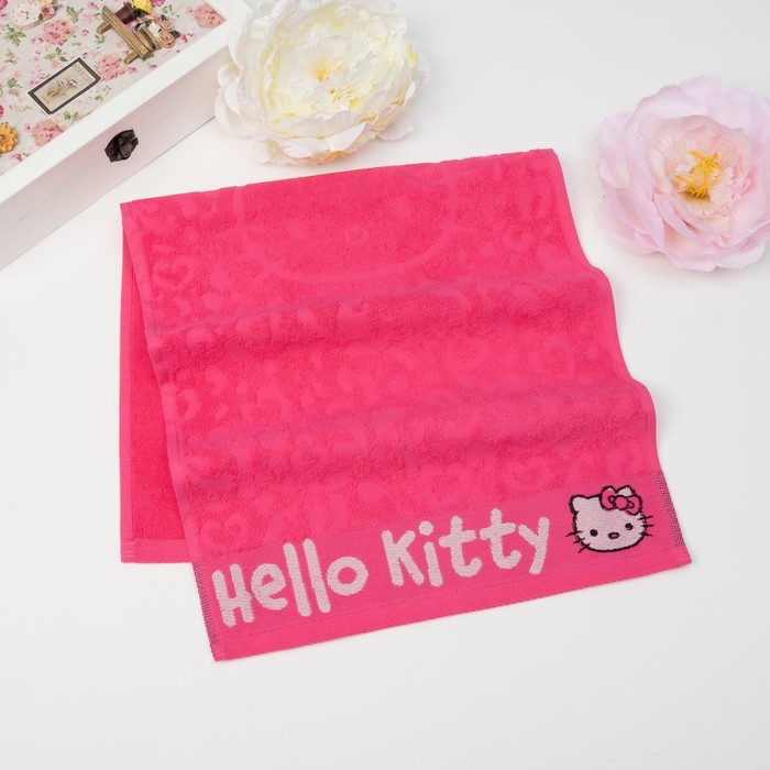 Полотенце детское Hello Kitty 70х130 см, цвет розовый 100% хлопок, 400 г/м²