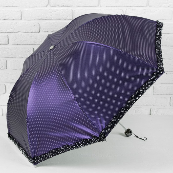 Зонт механический &quot;Горох&quot;, R=50см, цвет фиолетовый