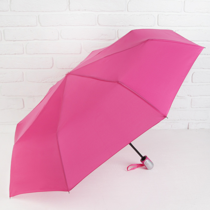 Зонт автоматический &quot;Однотонный&quot;, R=50см, цвет малиновый