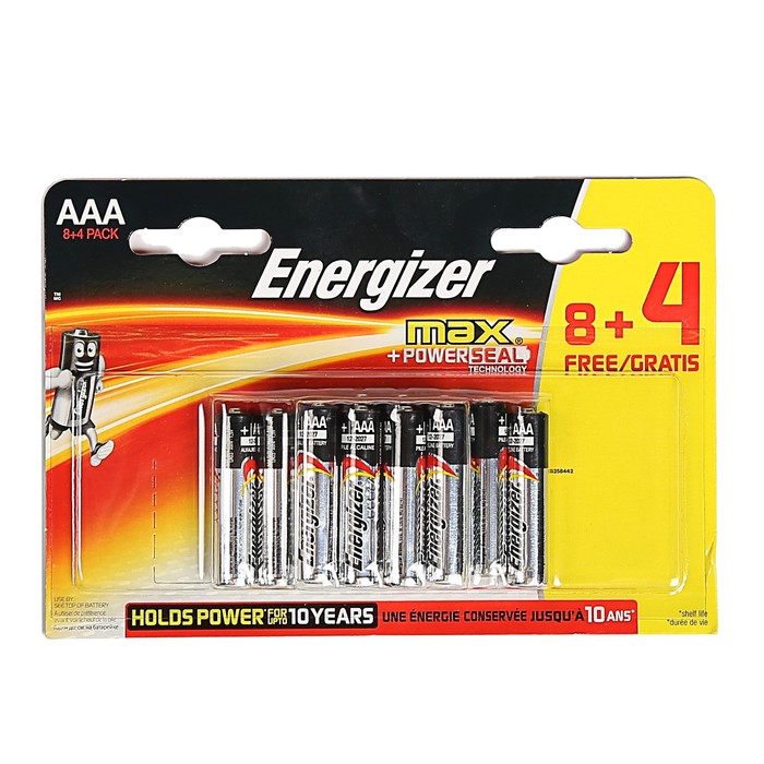 Батарейка алкалиновая Energizer Max, ААА, LR3-12BL, блистер, 12 шт