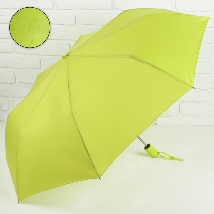 Зонт полуавтоматический &quot;Цветочки&quot;, R=50см, с проявляющимся рисунком, цвет зелёный