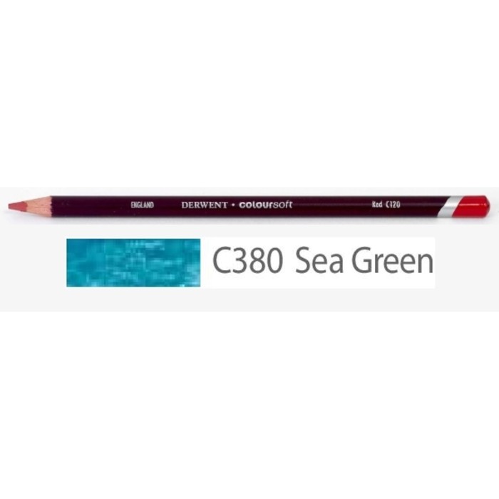 Карандаш художественный цветной Derwent Coloursoft №C380 Зеленый морской 700990