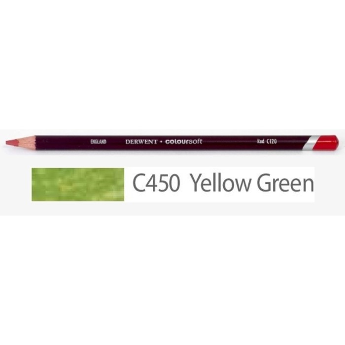 Карандаш художественный цветной Derwent Coloursoft №C450 Желто-зеленый 700997