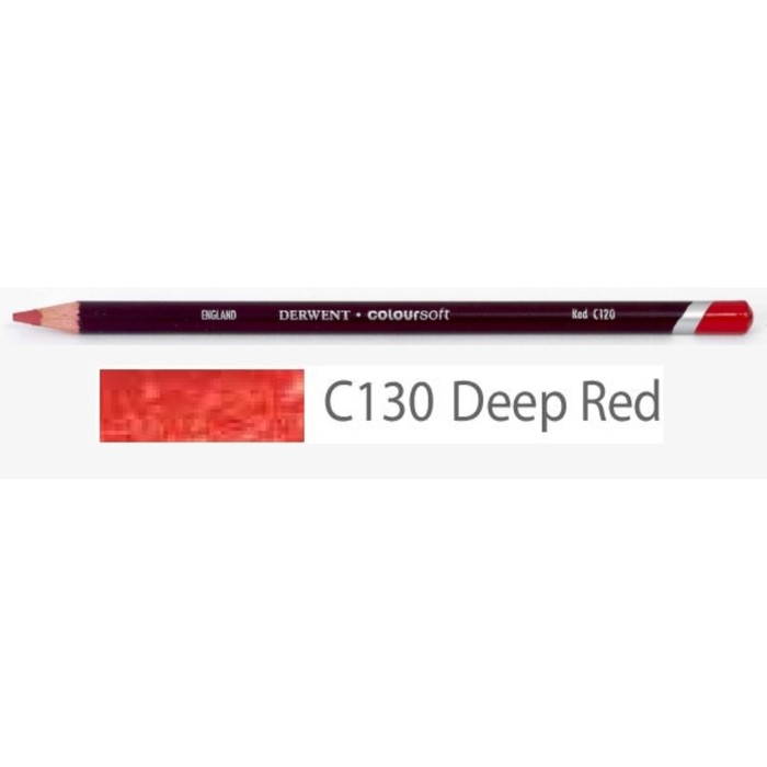 Карандаш художественный цветной Derwent Coloursoft №C130 Красный насыщенный 700965