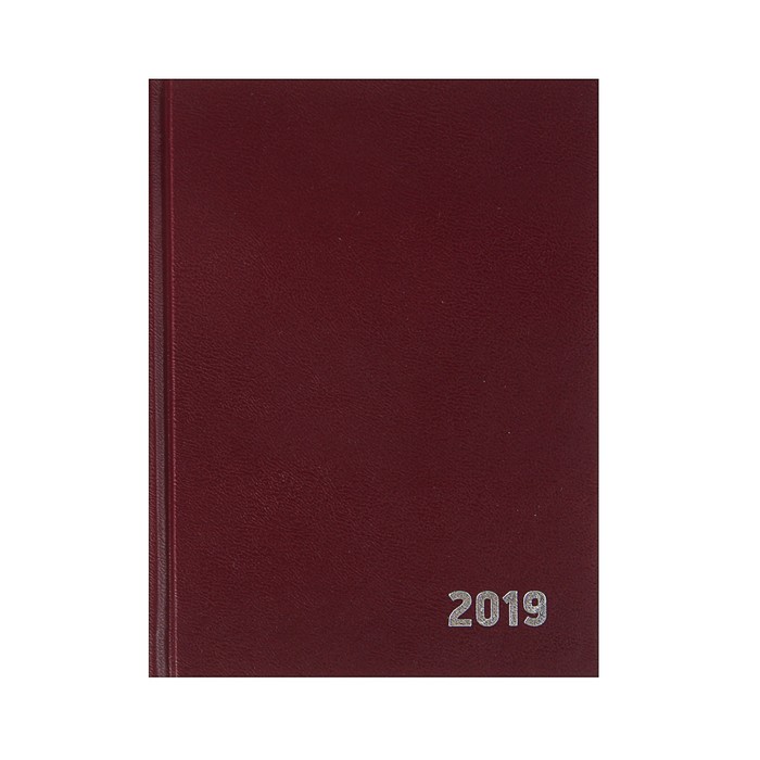 Ежедневник датированный 2019 г А6, 336 страниц, бумвинил, Calligrata, Бордо