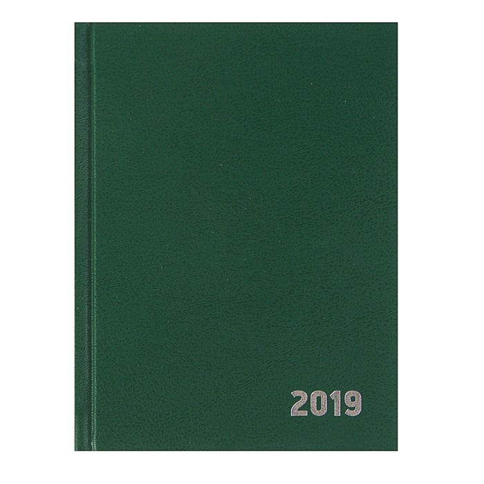 Ежедневник датированный 2019 г А6, 336 страниц, бумвинил, Calligrata, Зелёный