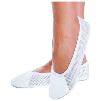 Gym shoes mesh/genuine leather, color white, length of the insole 16cm