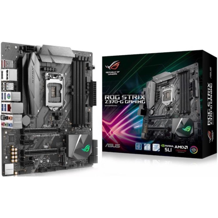 Материнская плата Asus ROG STRIX Z370-G GAMING, Soc-1151v2, Intel Z370, 4xDDR4, microATX,Ret   38286