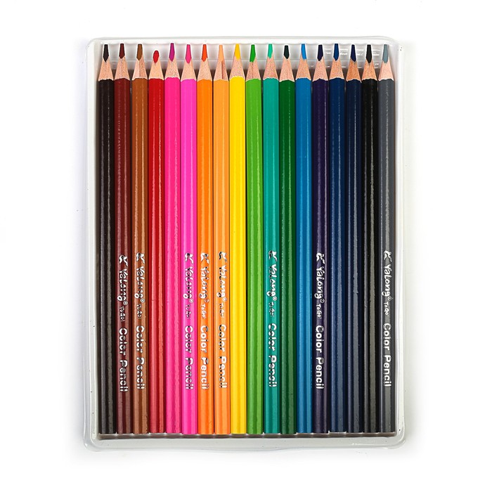 Купили 18 карандашей. Карандаши Yalong to go Color Pencil. Yalong Color Pencil карандаши. Карандаши 18цв металл упаковка. Art spare 18 карандаши.