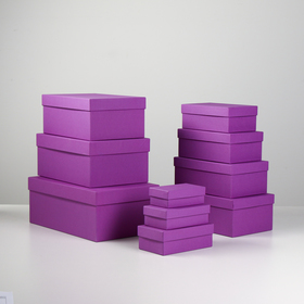 Набор коробок 10 в 1 "Пурпурный холст", 30,5 х 20 х 13 - 12 х 6,5 х 4 см