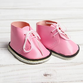 Ботинки для куклы «Завязки», длина подошвы: 7,5 см, 1 пара, цвет нежно-розовый в Донецке