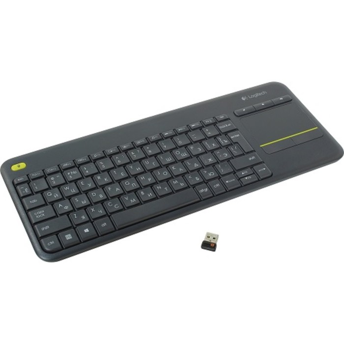 Клавиатура Logitech Wireless Touch Keyboard K400 Plus, черная, USB