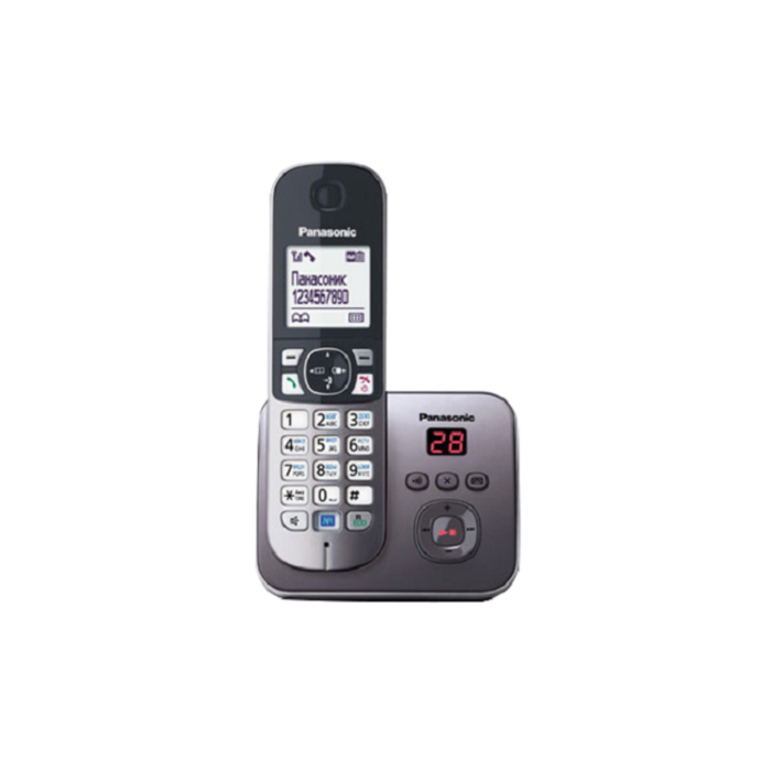 Телефон Panasonic KX-TG6821 DECT AOH, 1 трубка, полифония, дисплей, серебристый металлик