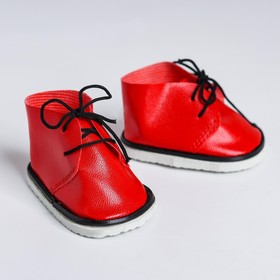 Ботинки для куклы «Завязки», длина подошвы: 7,5 см, 1 пара, цвет красный в Донецке