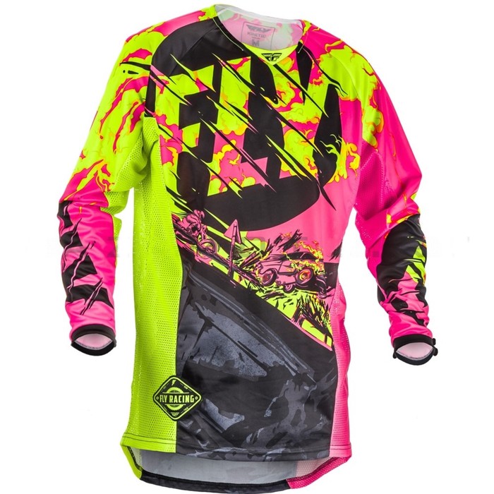 Джерси FLY RACING KINETIC OUTLAW Black/Pink/Yellow, 2018, M