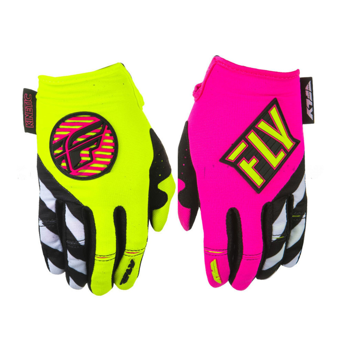 Перчатки FLY RACING KINETIC LADY Pink/Hi-Vis Yellow, 2018, XS