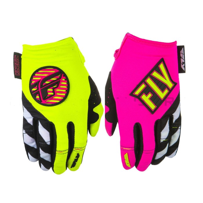 Перчатки FLY RACING KINETIC LADY Pink/Hi-Vis Yellow, 2018, M