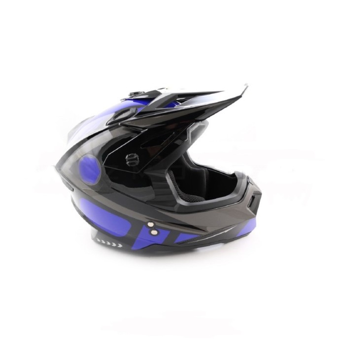 Шлем кросс ATAKI MX801 Strike Blue/Black Gloss, L