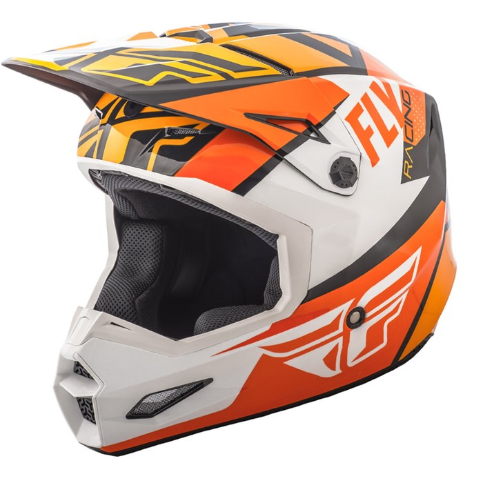 Шлем подростковый кросс YOUTH FLY RACING ELITE GUILD orange/white/black 2018, S