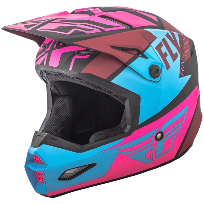 Шлем подростковый кросс YOUTH FLY RACING ELITE GUILD pink/blue/matt black 2018, S