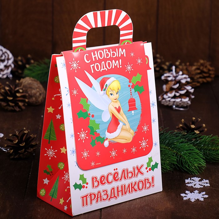 Коробка складная &quot;С Новым годом&quot;, Феи, 15 х 20 х 8 см